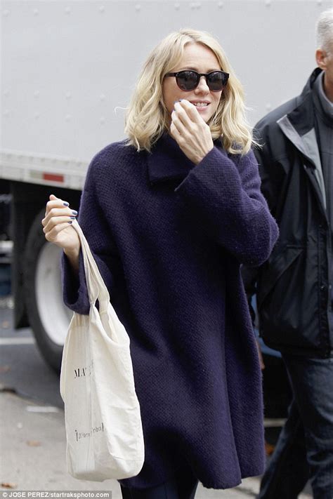 Naomi Watts Arrives On The Gypsy Set In New York In An Oversized Wool