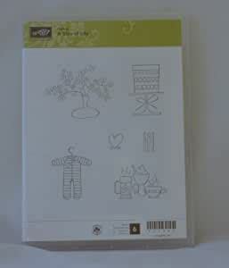 Amazon Com Stampin Up A SLICE OF LIFE Set Of Decorative Rubber Stamps Retired Toys Games