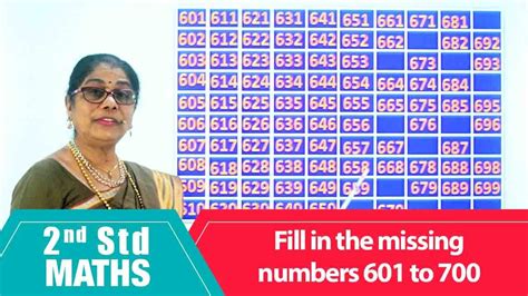 2nd Std Maths Fill In The Missing Numbers 601 To 700 Mathematics