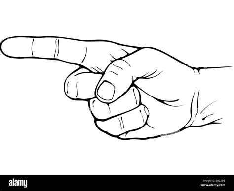 A Black And White Drawing Of A Hand Pointing Stock Photo Royalty Free