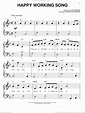Happy Working Song (from Enchanted) sheet music for piano solo (big ...