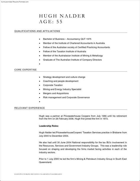 Australian Resume Template Free Free Samples Examples And Format