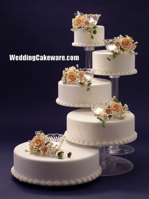 5 Tier Cascade Wedding Cake Stand Stands Set Wedding Cake Fresh Flowers