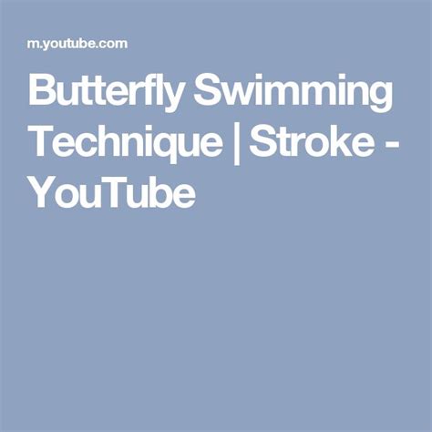 Butterfly Swimming Technique Stroke Butterfly Swimming Swimming