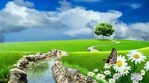 3d Nature Background Video Beautiful Flowers Scenery 815 With