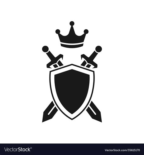 Shield Swords And Crown Royalty Free Vector Image