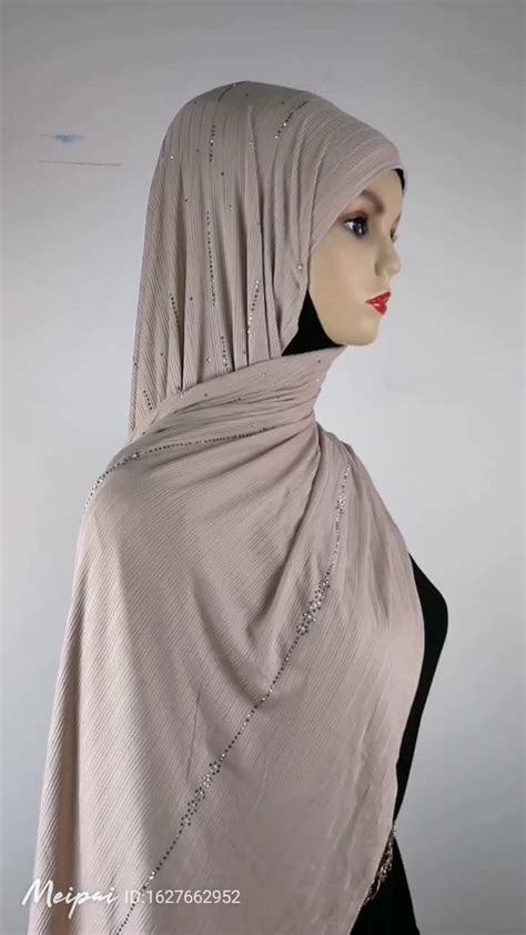 Wholesale Hot Sale Custom Dubai Hijab Muslim Fashion Bead Shawl