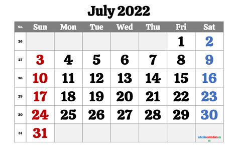 July 2022 Calendar Cute Floral Templates Free Printable Calendar July