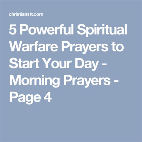 7 Spiritual Warfare Prayers To Start The Day Christianstt