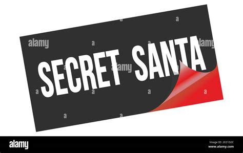 Secret Santa Text Written On Black Red Sticker Stamp Stock Photo Alamy