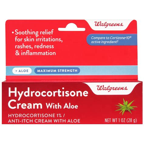 Walgreens Hydrocortisone Cream 1 Maximum Strength Aloe Walgreens