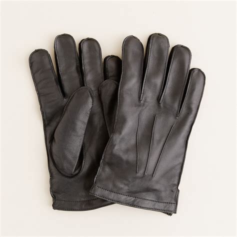 Jcrew Cashmere Lined Leather Gloves In Black For Men Lyst