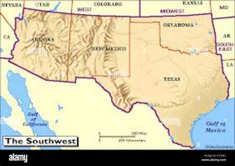 American Southwest Map Stock Photo Alamy