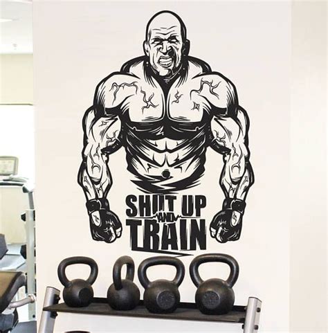 Gym Motivational Wall Decal Weightlifting Training Sticker Etsy