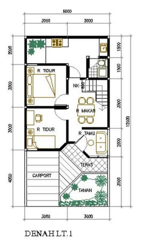 Desain rumah modern minimalis yang dapat diterapkan pada tanah di perumahan atau tanah kavling yang anda. Desain Dan Denah Rumah Minimalis Ukuran 6x12 | Wallpaper ...