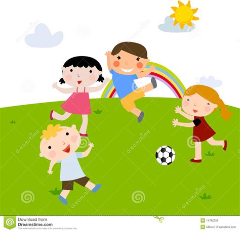 Summer Kids Playing Football Stock Photography Image