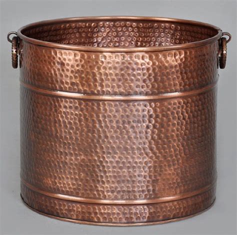 Xtra Large Solid Copper Planter Hammered 17w X 16h Etsy Copper