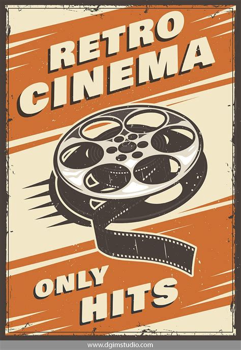 Retro Cinema Bright Poster With Film Reel Click To The Link To Find