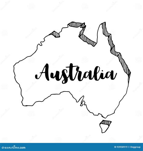 Hand Drawn Of Australia Map Illustration Royalty Free Stock
