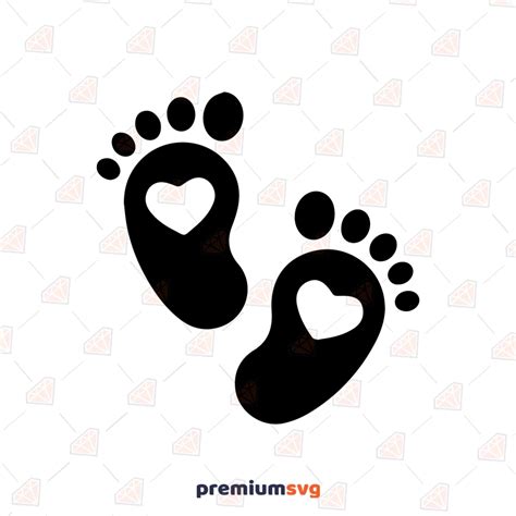 Baby Feet With Heart Svg Newborn Svg Instant Download Premiumsvg