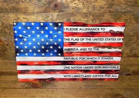 Photosteel The Pledge Of Allegiance Usa Flag Metal Sign