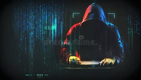 The Dark Web Hooded Hacker Stock Photo Image Of Cracked 130130866