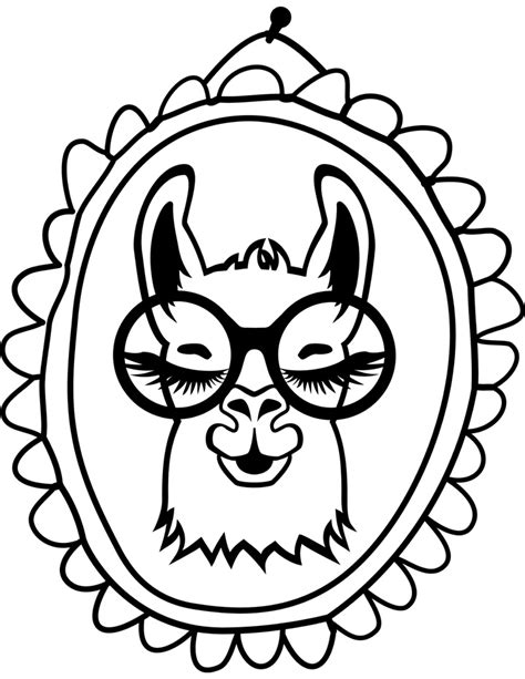 Kawaii Llama Coloring Pages