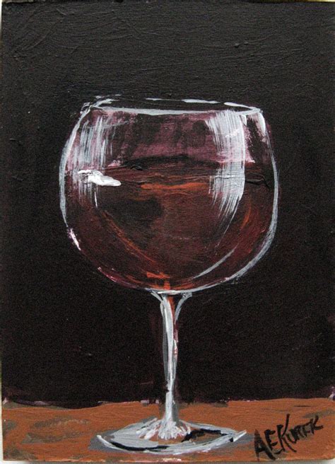Red Wine Glass Painting Wine Art Original By Silentmylostudio