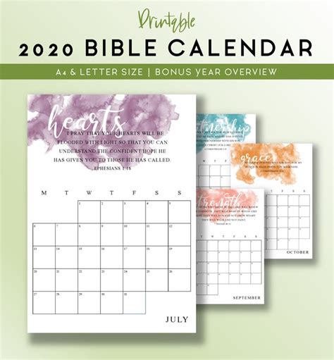 Bible Holidays Calendar Printable Template Calendar