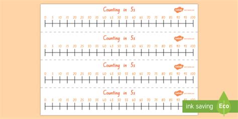 Counting In 5s Number Line Skip Counting Maths Number Line