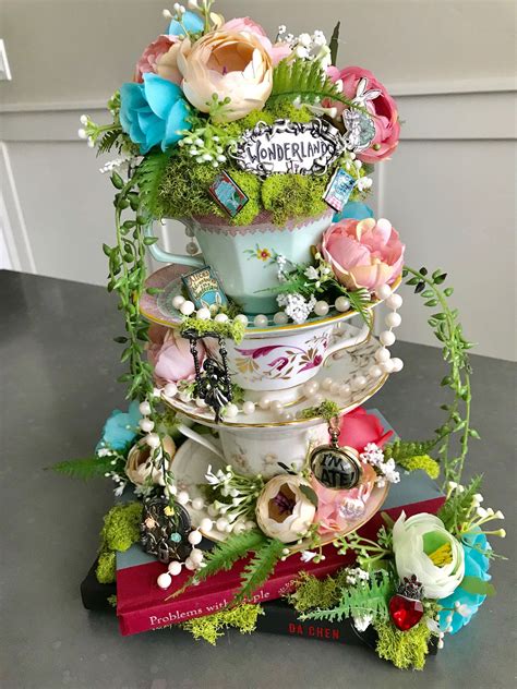 What kind of keys are in alice in wonderland? Alice in Wonderland on Books Boho Tea Party centerpiece ...