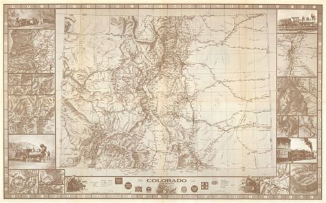 1943 Map Of Colorado Railroads Art Source International