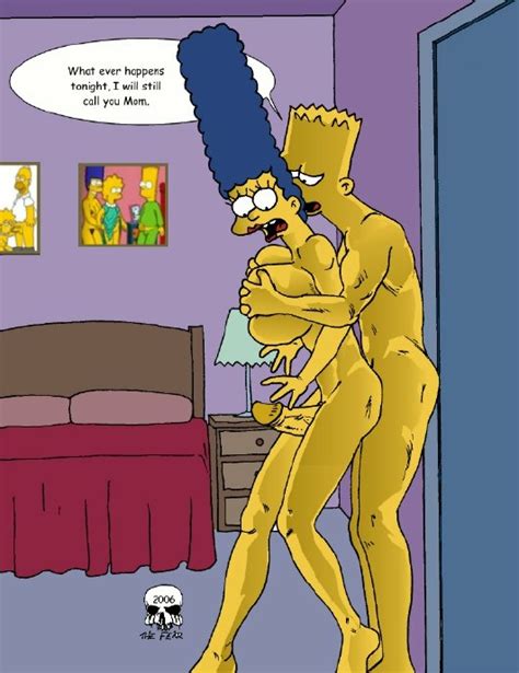 Rule 34 Bart Simpson Breasts Color Female Human Indoors Male Marge Simpson Nude Penis Side