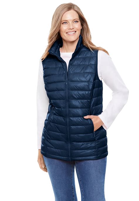 woman within woman within women s plus size packable puffer vest 1x navy blue