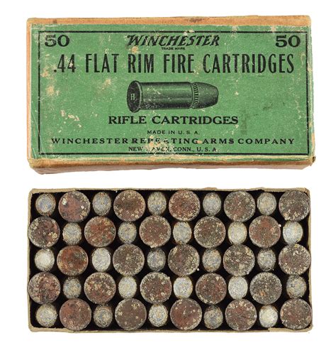 Lot Detail Box Of Winchester 44 Rimfire Flat Cartridges