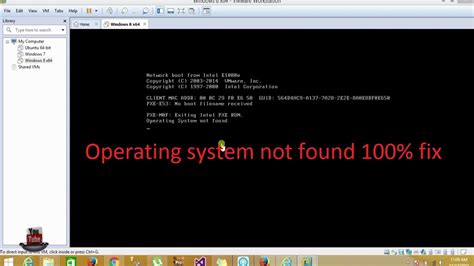 The error is a bit complicated and needed to be fixed as soon as possible. VMware - Operating system not found 100% fix - YouTube
