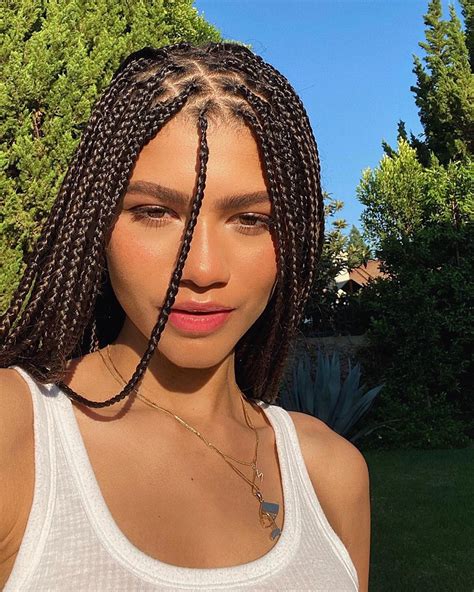 zendaya shows off braids in sunny selfie