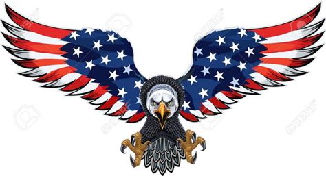 Vector American Eagle With Usa Flags Eagle Silhouette American