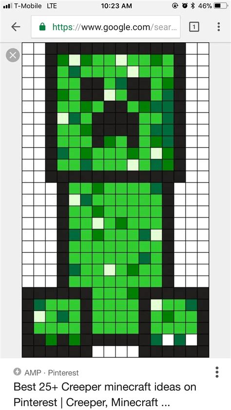 Minecraft Creeper Pattern X Pixel Art Grid Minecraft Pixel Art The