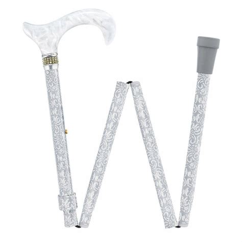 Rhinestone Designer Folding Cane Pearlz Graceful Lace Folding Cane