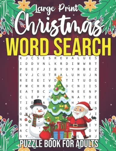 Large Print Christmas Word Search Puzzle Book For Adults 2000 Word