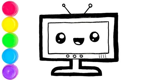 How To Draw A Television Tv Easy Step By Step Drawing Video For Kids