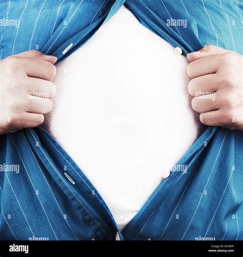 Business Man Tearing Off His Shirt Stock Photo Alamy