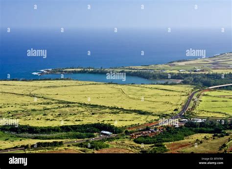 Aerial View Of Hawaiis Island Of Kauai Featuring Highway 56 And The