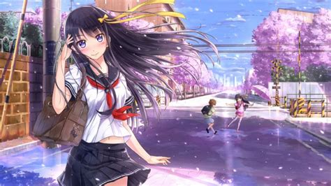 Cute And Beautiful Anime Girl Uniform Wallpapers Wallpaper Cave