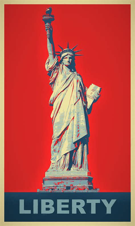 Lady Liberty Pop Art Print Painting By Dan Sproul