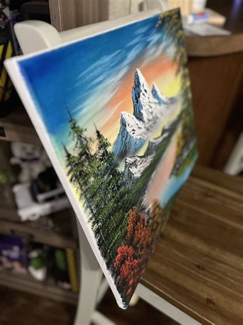 Original Oil Painting 16x20 Riverbend Mount Artlandscape Bob Ross