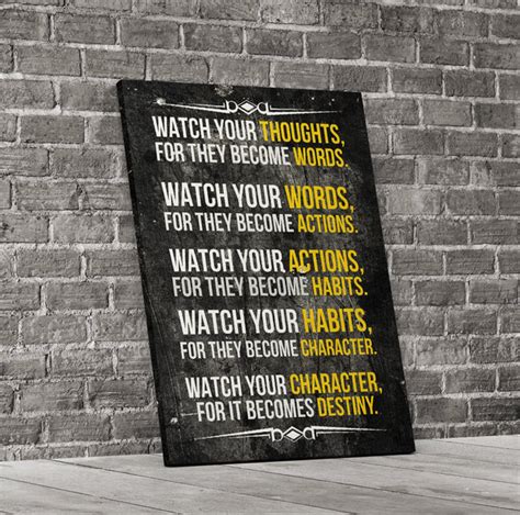 Watch Your Thoughts For They Become Words Motivational Canvas Wall Art
