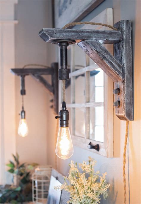 Rustic Farmhouse Wall Sconce Light Wall Light Sconce Etsy Uk