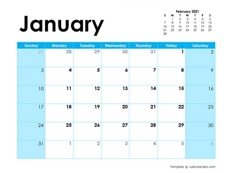 2021 Calendar Printable Pdf Monthly Monthly Blank Calendar 2021